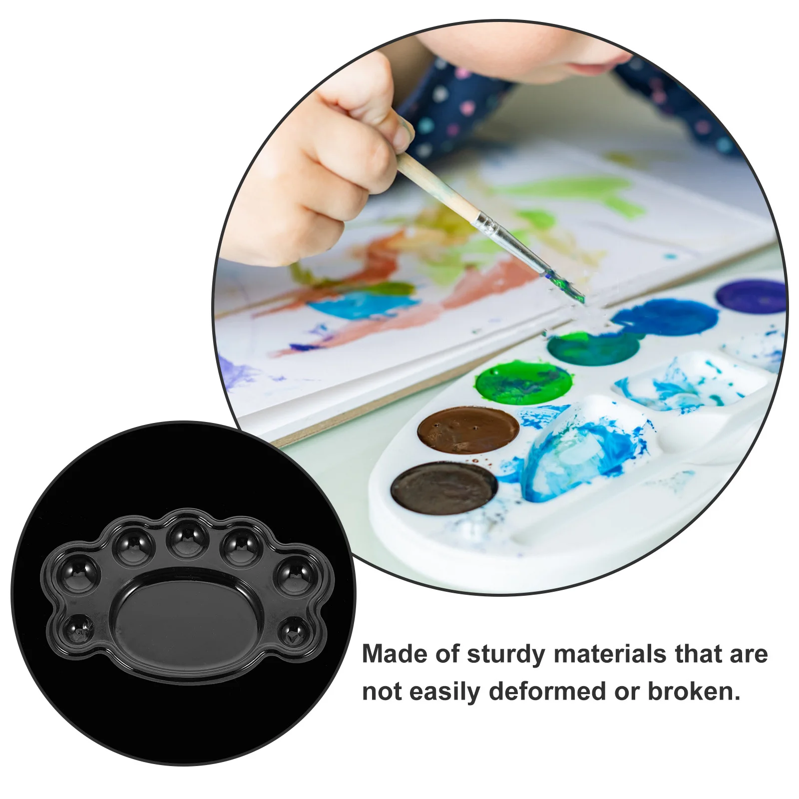 50 قطعة لوحة طلاء على شكل قدم صواني خلط شفافة للاستعمال مرة واحدة للأطفال رسم ألوان مائية زيت أكريليك حرفية فنية ذاتية الصنع #6