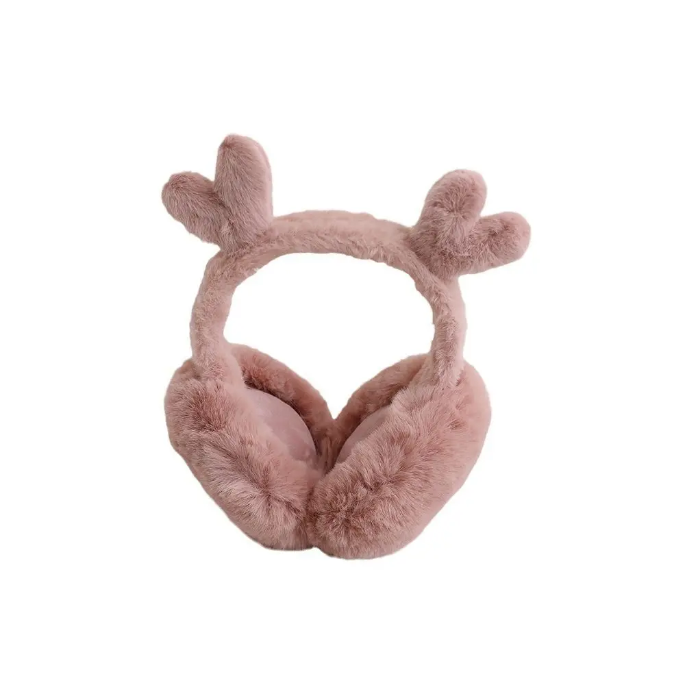 Earmuff tebal wanita, pelindung telinga anak-anak telinga kucing warna Solid, lembut lucu hangat