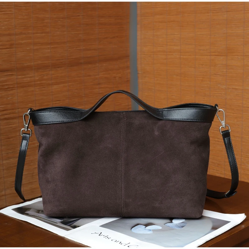 

Осенне-зимняя женская сумка-тоут, новая стильная матовая сумка из натуральной кожи, универсальная сумка через плечо большой вместимости для поездок на работу