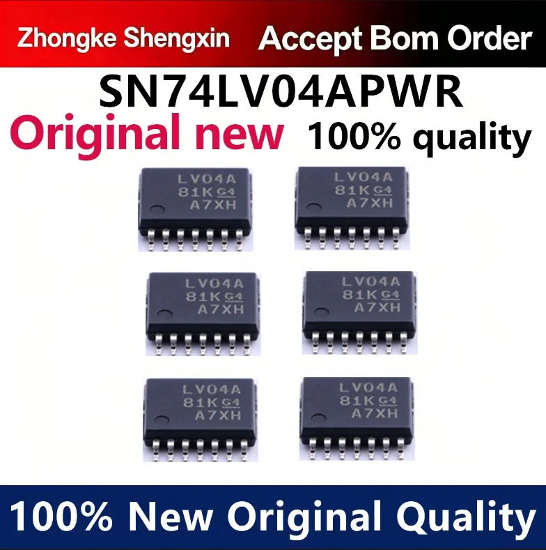 （5pcs-10pcs）Brand new original SN74LV04APWR silk screen LV04A TSSOP-14 six channel inverter logic chip