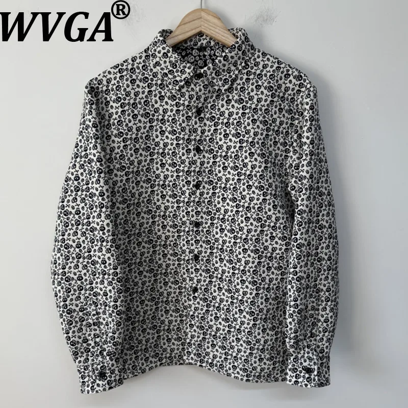 

WVGA Весна Осень Новый Мужской Прилив High Street Жаккардовый Модный Дизайн Рубашки С Длинным Рукавом Нишевая Темная Одежда Шикарные Повседневные Топы Ins W12799