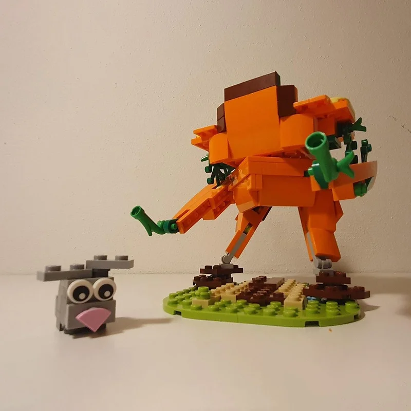 220 pz MOC Bunny s Carota Mech Modello stagionale Building block Architettura giocattolo Assemblare idea regalo di Natale Educazione Compleanno