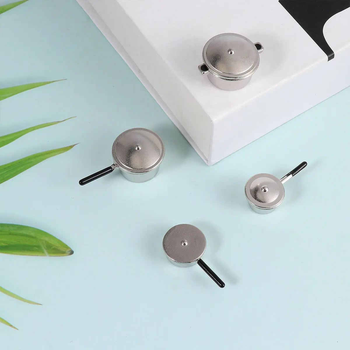 1 Set Silber 4-teilige Mini-Küchengeschirr Langlebiges, umweltfreundliches Metall-Kochutensilien für Kinder Fantasievolles Spielen Pädagogisch