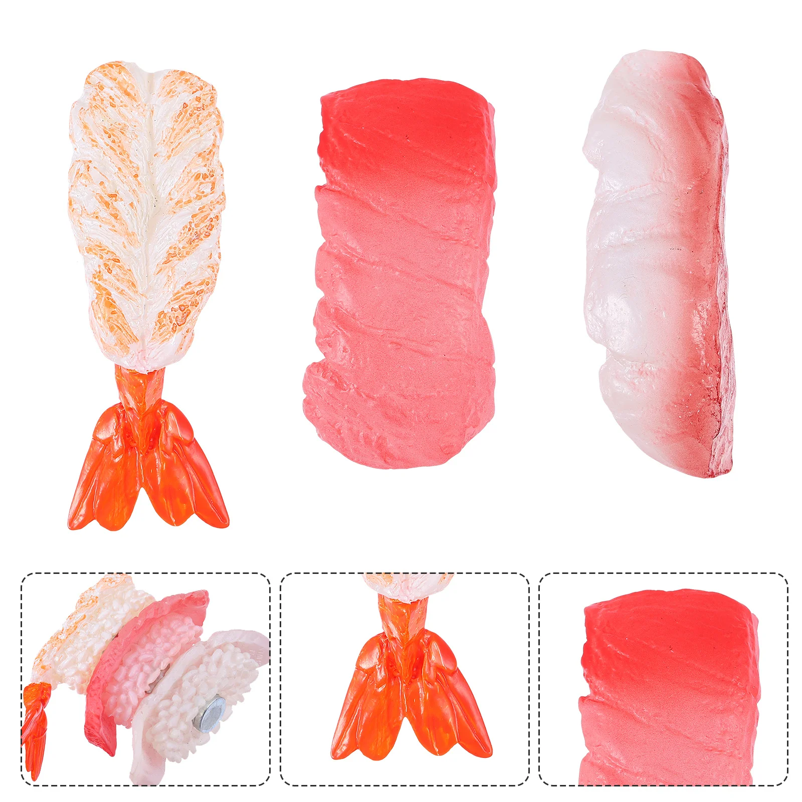 3 قطع مغناطيس ثلاجة السوشي على شكل طعام لطيف للثلاجة المزخرفة، خزانة طعام مغناطيسية للمكتب المنزلي #5