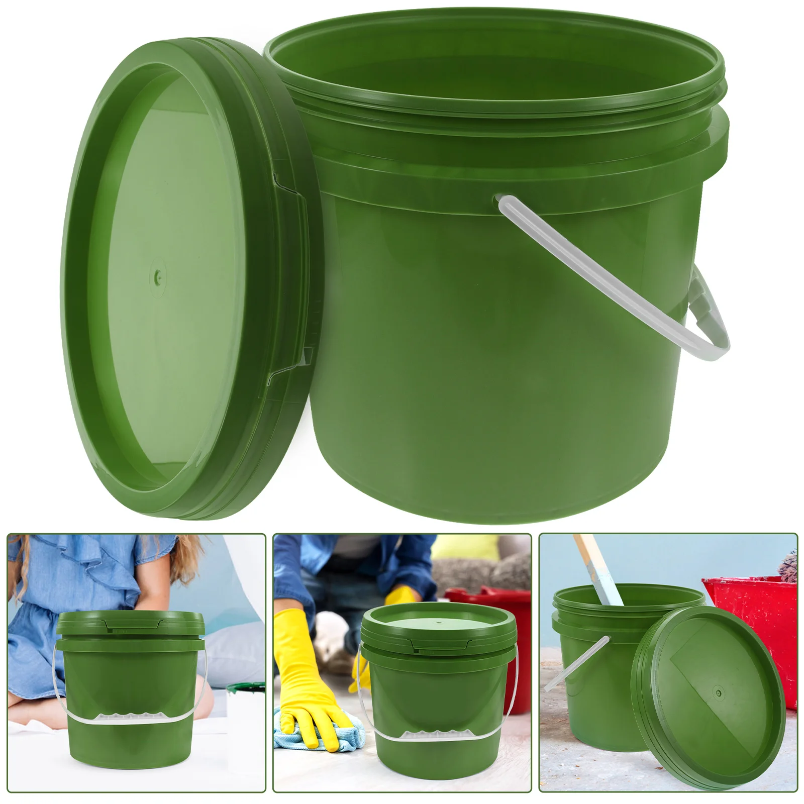 Plastic Paint Bucket Round Container Storage Bin with Lid Seal Favor Containers