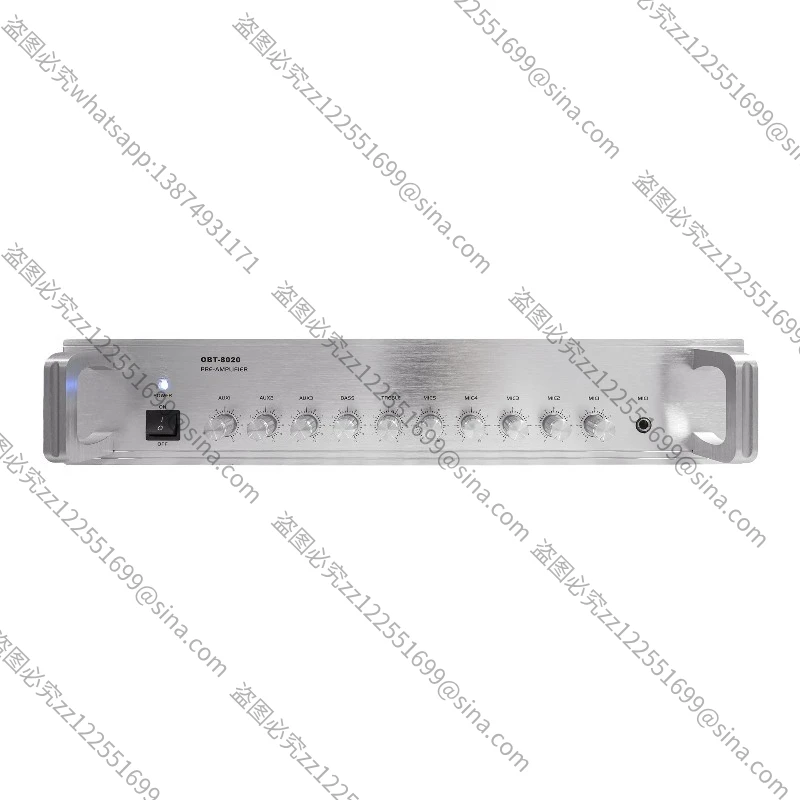 Suitable for Public Address System Preamplifier, Digital Pre-effector 10 Inputs, Adjustable Volume