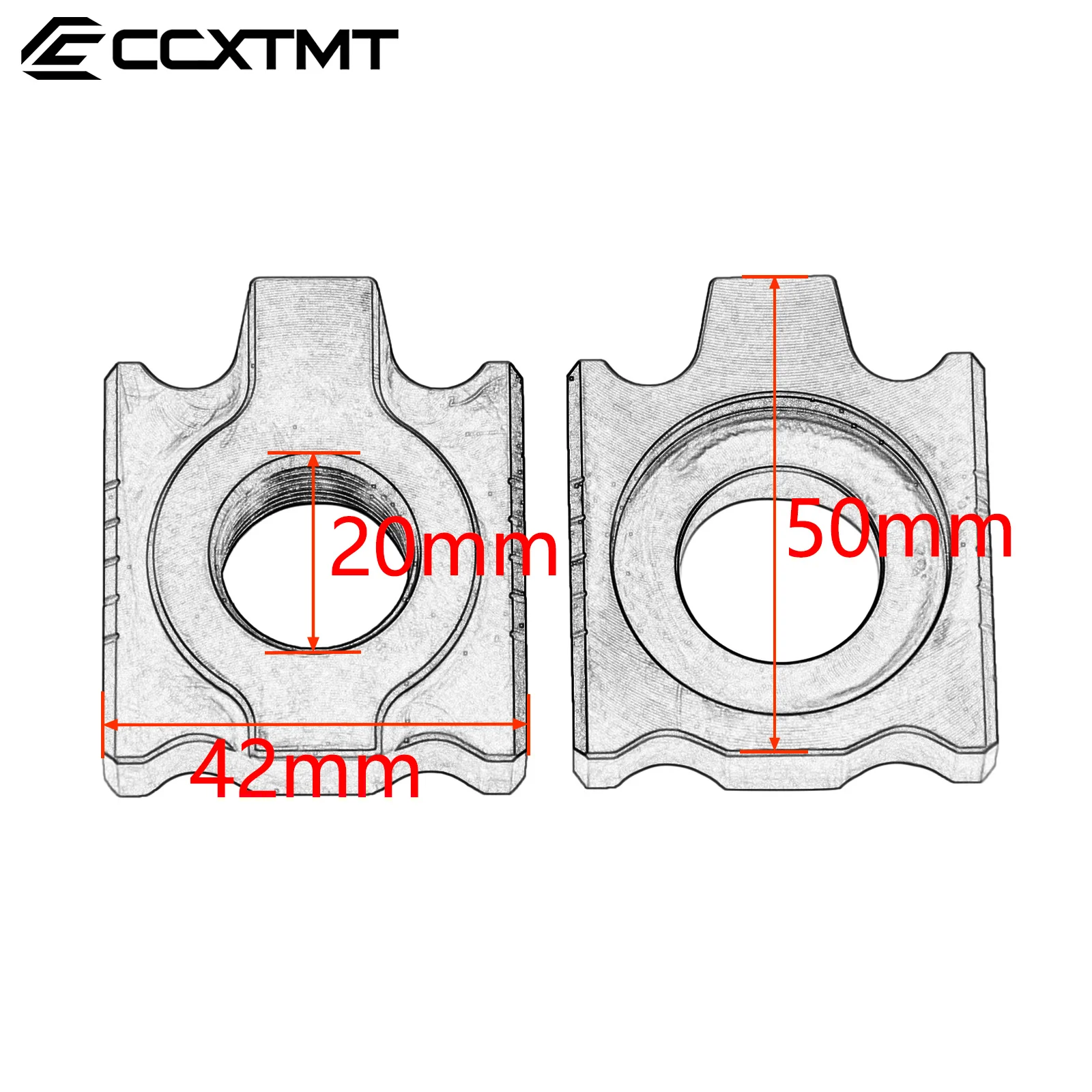20mm CNC Aluminum Rear Chain Adjuster Axle Block For KTM 125 150 200 250 300 350 400 450 EXC EXCF XC XCF XCW SX SXF 2008-2023