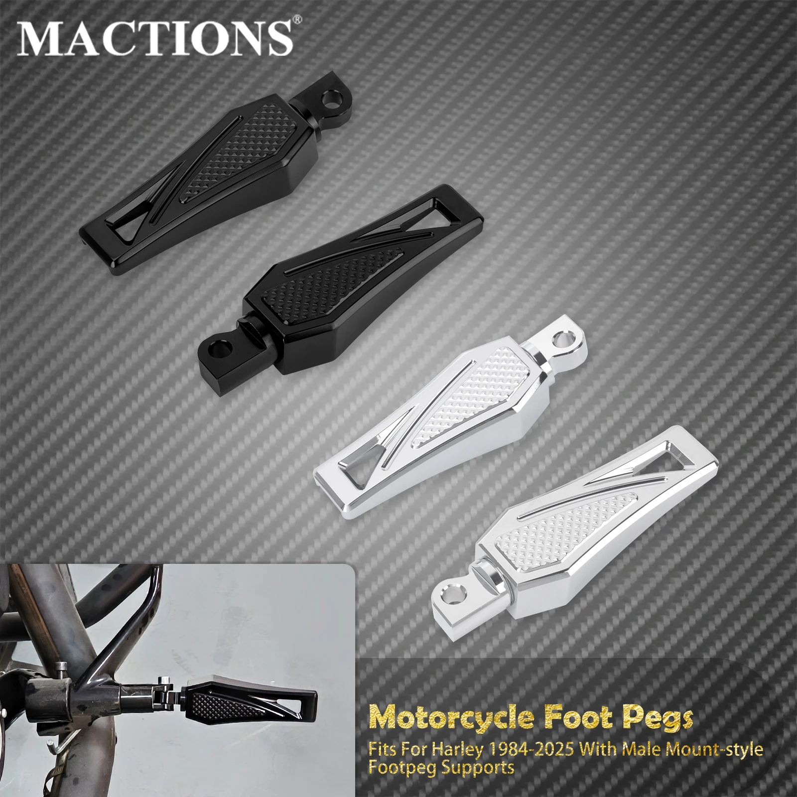 

Motorcycle Male Mount Footpegs Rear Passenger Footrest Pedals 2PCS For Harley Sportster Touring Road Street Glide Softail Dyna