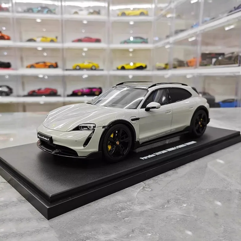 GT 스피릿 1/8 포르쉐 타이칸 터보 S 2022 자동차 모델 룸 장식 모델 시뮬레이션 컬렉션 자동차 모델 소년 생일 장난감 선물