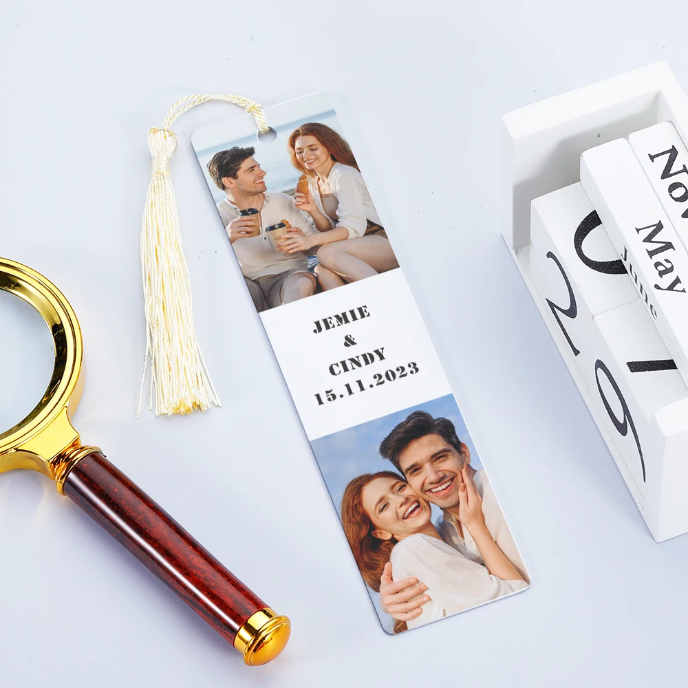 

Personalised Metal Photo Bookmark Laminated Bookmark Keepsake Gift for Boyfriend Girlfriend Custom Anniversary Gift for Him Her