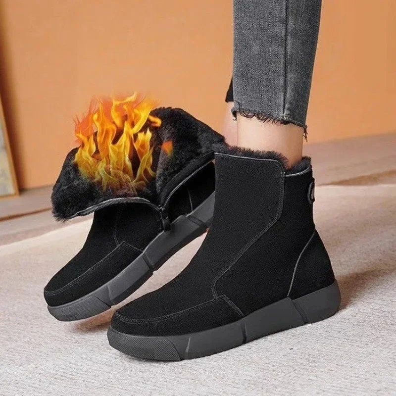 Winter Women Shoes 2023 New Short Plush Women's Boots Cold-proof and Warm Ladies Snow Boots Casual Flat Fashion Cotton Boots