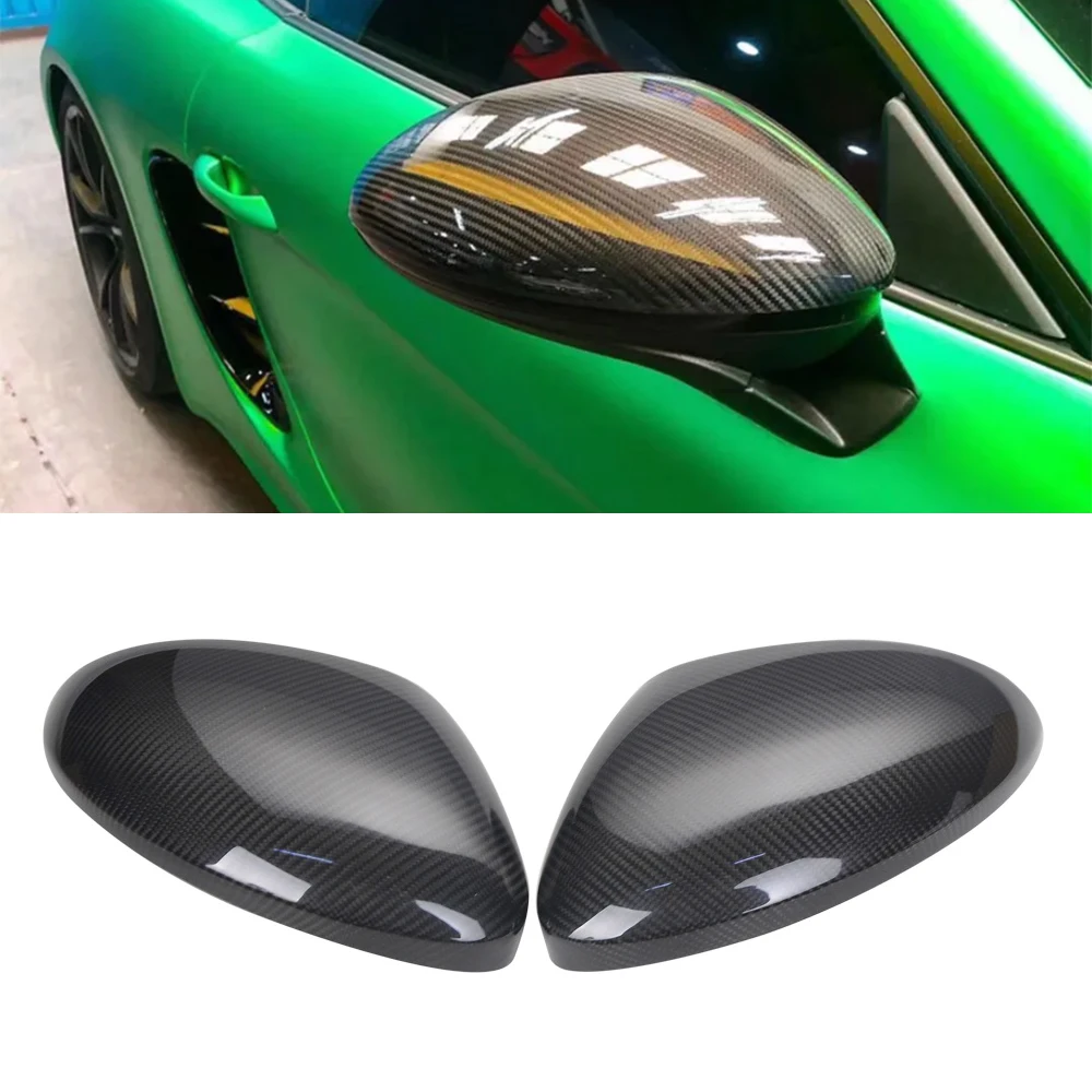 

Real Carbon Fiber For Porsche 718 Cayman Boxster 2016up Real Carbon Fiber Caps Car Side Rearview Mirror Cover Accessories