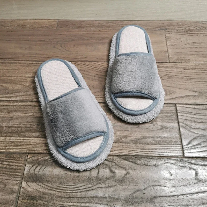 Picture 4: Microfibre Mop Slippers Solid Color Simple Wipeable Floor Mopping Sweeping Wood Floor Tile Cleaning Slippers Lazy Slippers