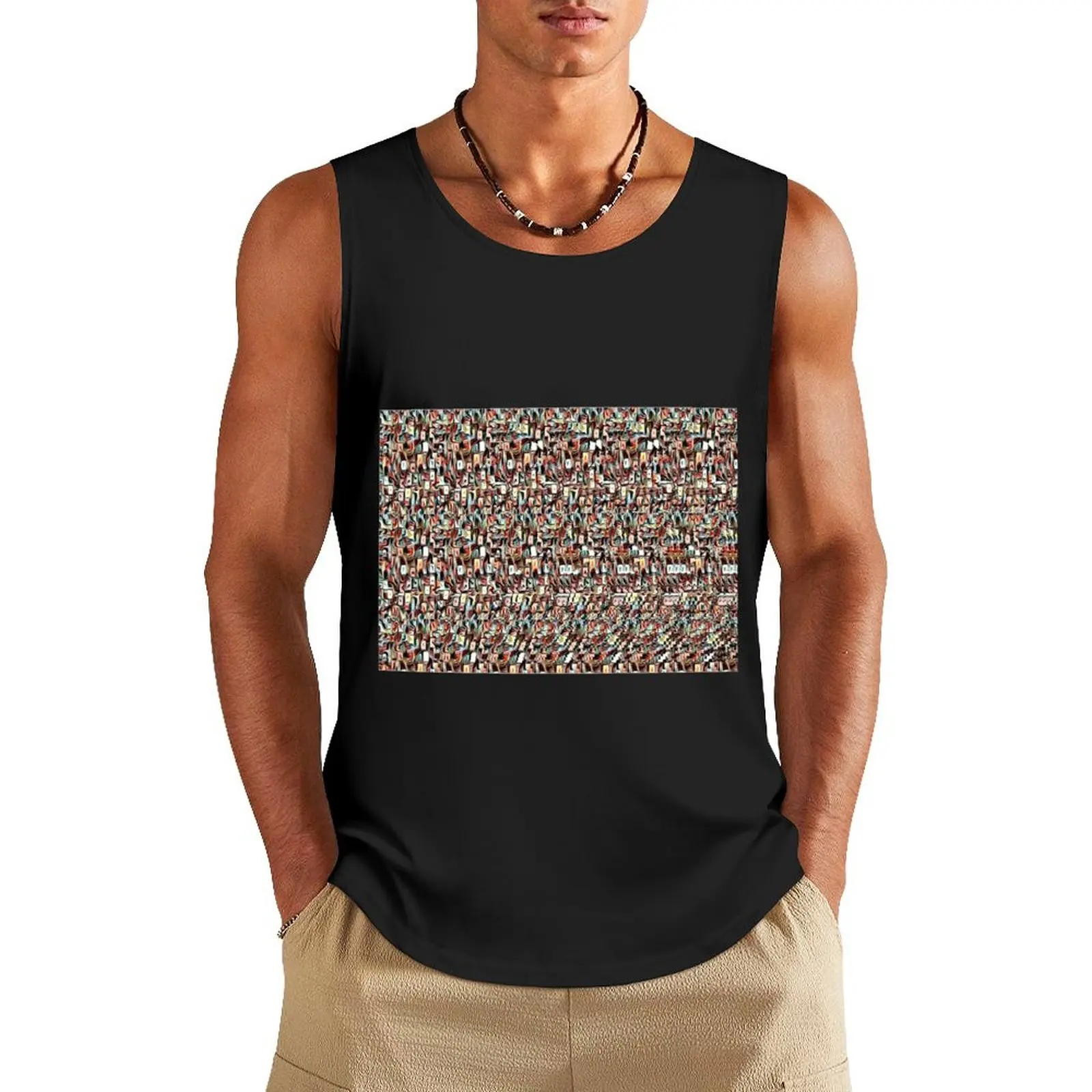 Walking Dog Stereogram Tank Top vest men Body man cotton t-shirts man Vest male