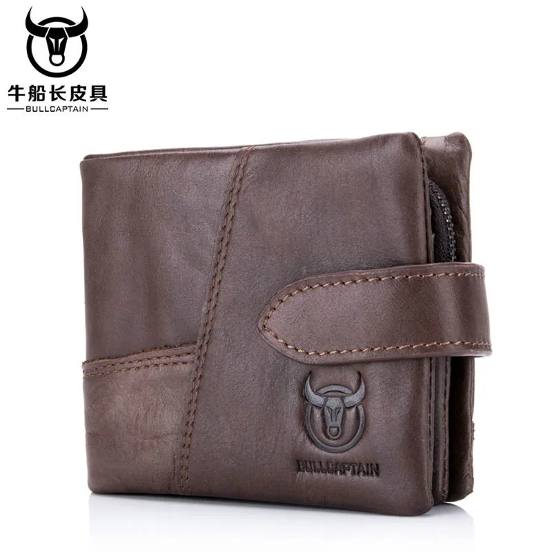 

BULLCAPTAIN 2024 Genuine Leather women's wallett Coin Purse Female Small Portomonee Rfid men's wallet Girls Money Bag