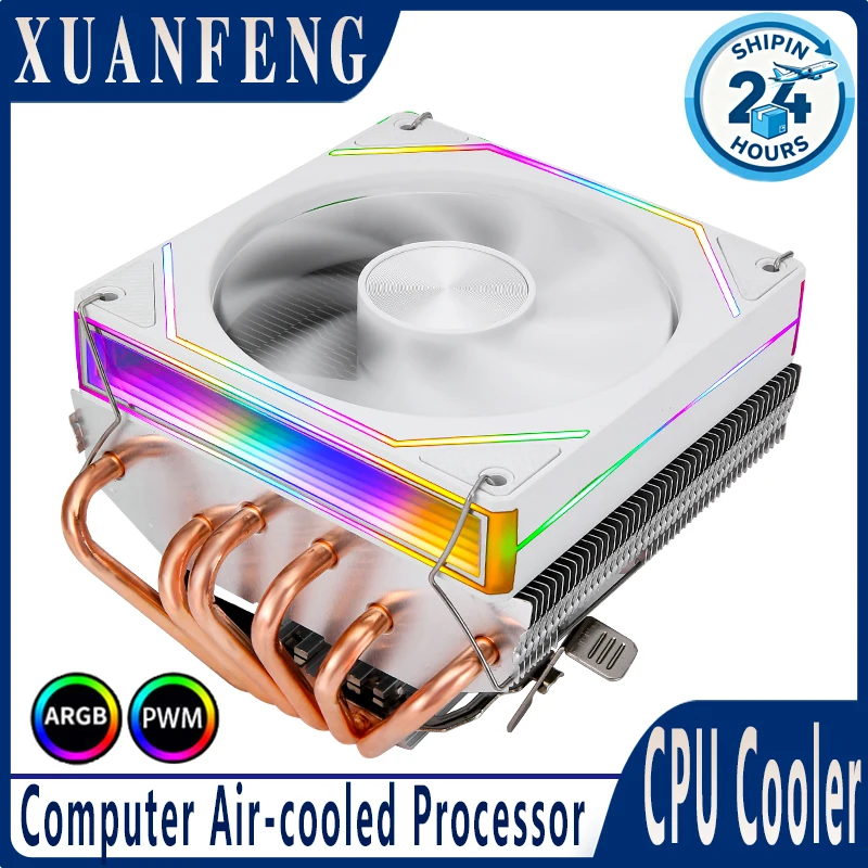 

XUANFENG Compatible install LGA2011-3 115x 2066 1200 1700 AMD x79 x99 CPU Processor Horizontal 6 Heat Pipe Cooler 120mm ARGB Fan