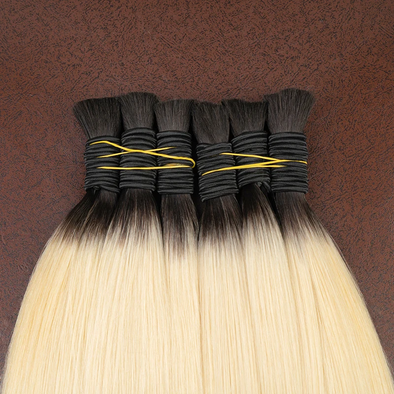 Human Braiding Hair Natural Black Cabelo Loiro Vietnamese Hair Blonde Color Hair Bulk 613 Human Hair Bundles Hair Extensions