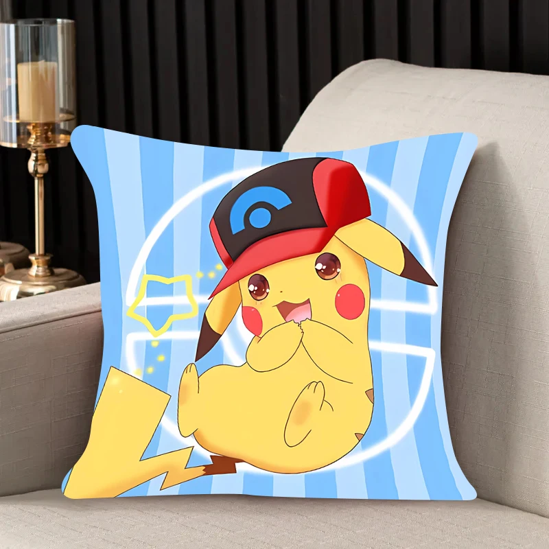 

home decor Pillow Cover Pikachu iving room bedroomo office car 30x30 Dakimakura Throw Pillows Square Pillowcase Cute Home Decor