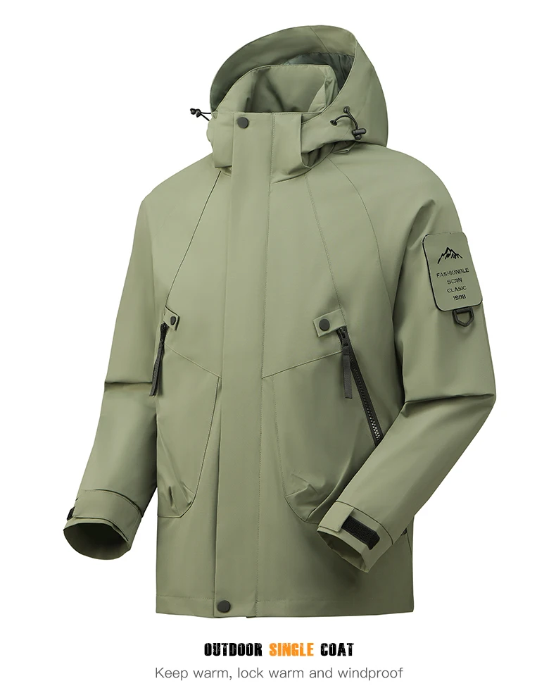 LNGXO Unisex wasserdichte Outdoor-Jacke, Windjacke, Regenmantel zum Klettern, Wandern, Camping, Trekking, Herren und Damen, winddicht, atmungsaktiv – Detail 12