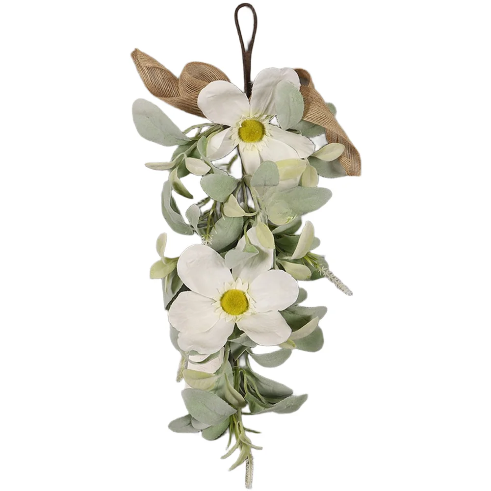 Nordic Minimalist Artificial for magnolia Hanging Tree for Wall Decoration White 50cm Fake Flower Silk Petals Plastic