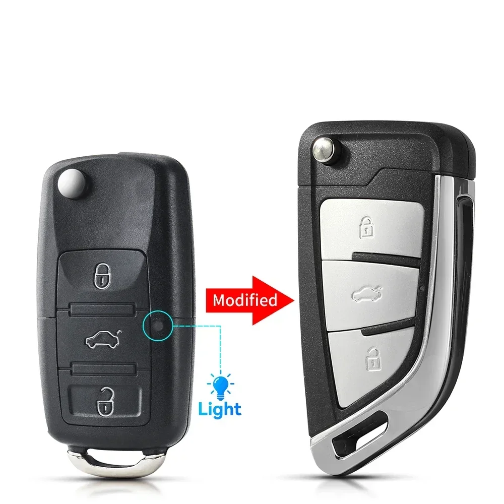 KEYYOU Neue Für VW Volkswagen Golf 4 5 6 Passat B5 B6 Polo Touran MK4 Bora Für Seat Skoda 2 3 tasten Geändert Klapp Auto Schlüssel