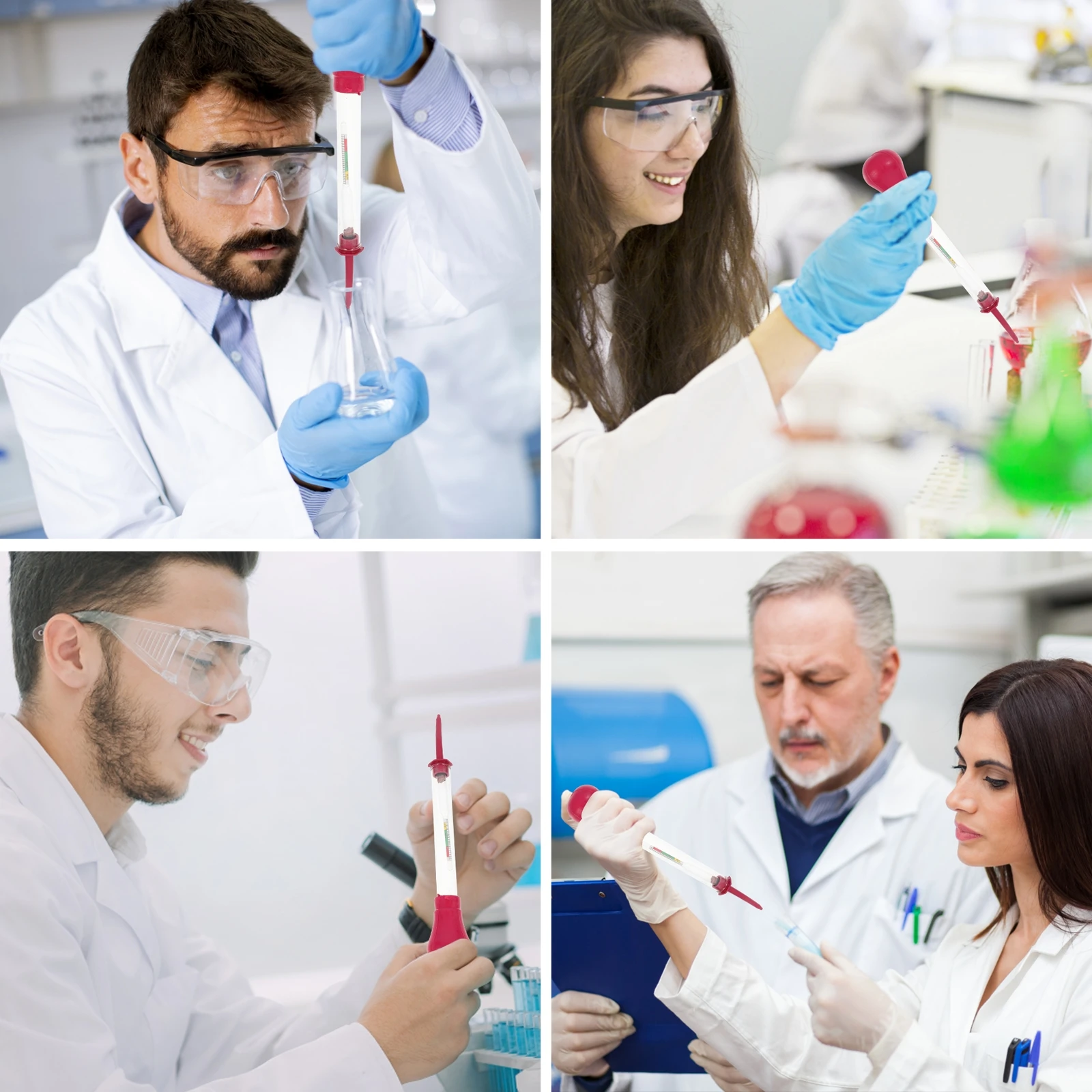 2pcs Hydrometer Testing Density -Hydraulic Water Acid Specific Gravity Meter Medical Teaching Tools Lab