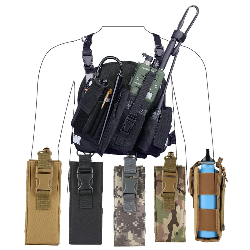 

Tactical Radio Holder,Portable Molle Radio Walkie Talkie Bag Nylon Radio Pouch for Camping Outdoor Shooting Paintball CS Game