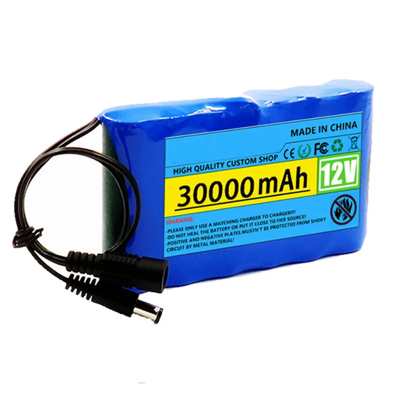 12V 30000mah Lithium Battery Pack Capacity Rechargeable Battery DC 12.6V 30Ah CCTV Cam Monitor 12V electrical appliances Charger