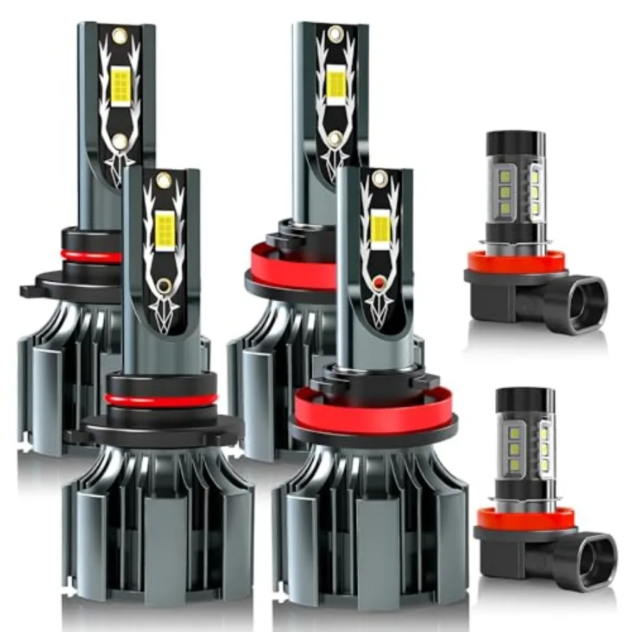 

Fit For DODGE RAM 1500 2500 3500 2019-2024 Hi and Lo Beam Bulbs+ Fog Lights Bulbs Kit 6500K White Plug and play Pack of 6