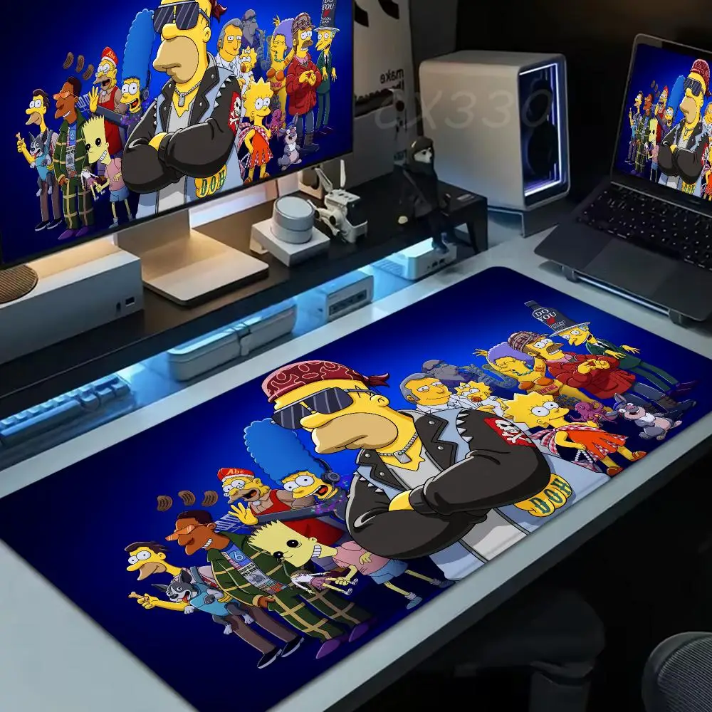 Cute Cartoon T-The Simpsons Mouse Pad Large Computer Mousepad Office 1000x500mm XXL Pc Gamer Non-slip Rubber Keyboard Deskmat