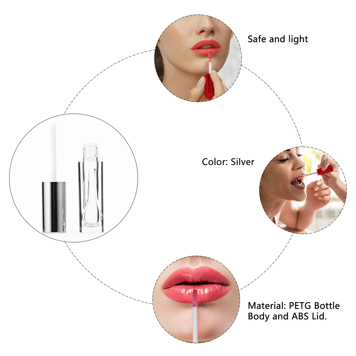 

10pcs 3Ml Empty Lip Gloss Bottles Refillable Containers Leak-Proof Lipstick Tubes For Diy Lip Color Sub Bottle Gift