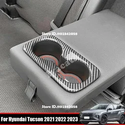 For Hyundai Tucson 2021 2022 2023 NX4 Hybrid  ABS Seat Back Row Water Cup Holder Cover Sticker Trim Interior Accessories