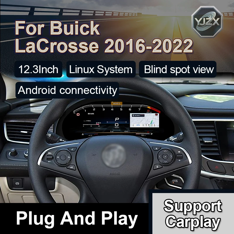 

Автомобильные аксессуары 12,3-дюймовый цифровой спидометр, ЖК-дисплей, приборная панель с Carplay, обновление приборной панели автомобиля для Buick LaCrosse 2016-222