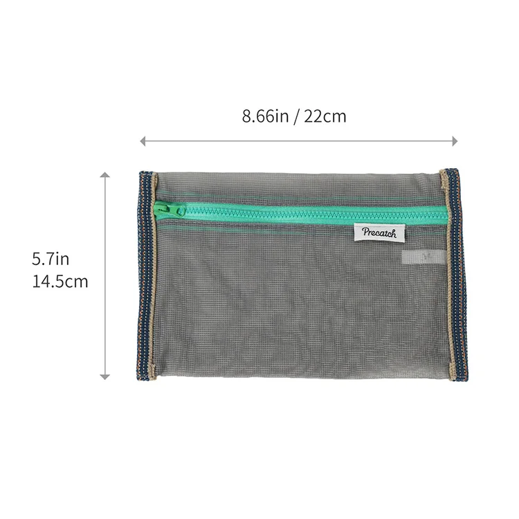 Translucent Mesh Nylon Storage Bag ID Bag Travel Ticket Data Line Pen Storage Portable Thin Foldable Cosmetic Bag Pencil Case