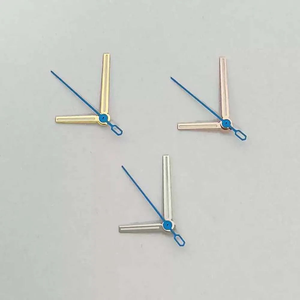 3 Stück Uhrzeiger grün leuchtend Rose/Silber/Gold + blaue Stabzeiger Nadel für NH35/36/4R/7S Uhrwerk Zubehör