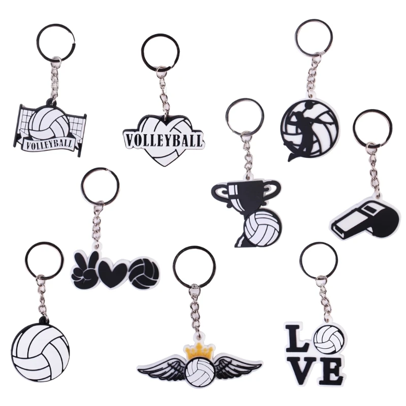 5Pcs Volleyball Keychain Car Keyring Sports Ball Keychain Decorations Volleyball Birthday Party Volleyball Keychain Gift G99D