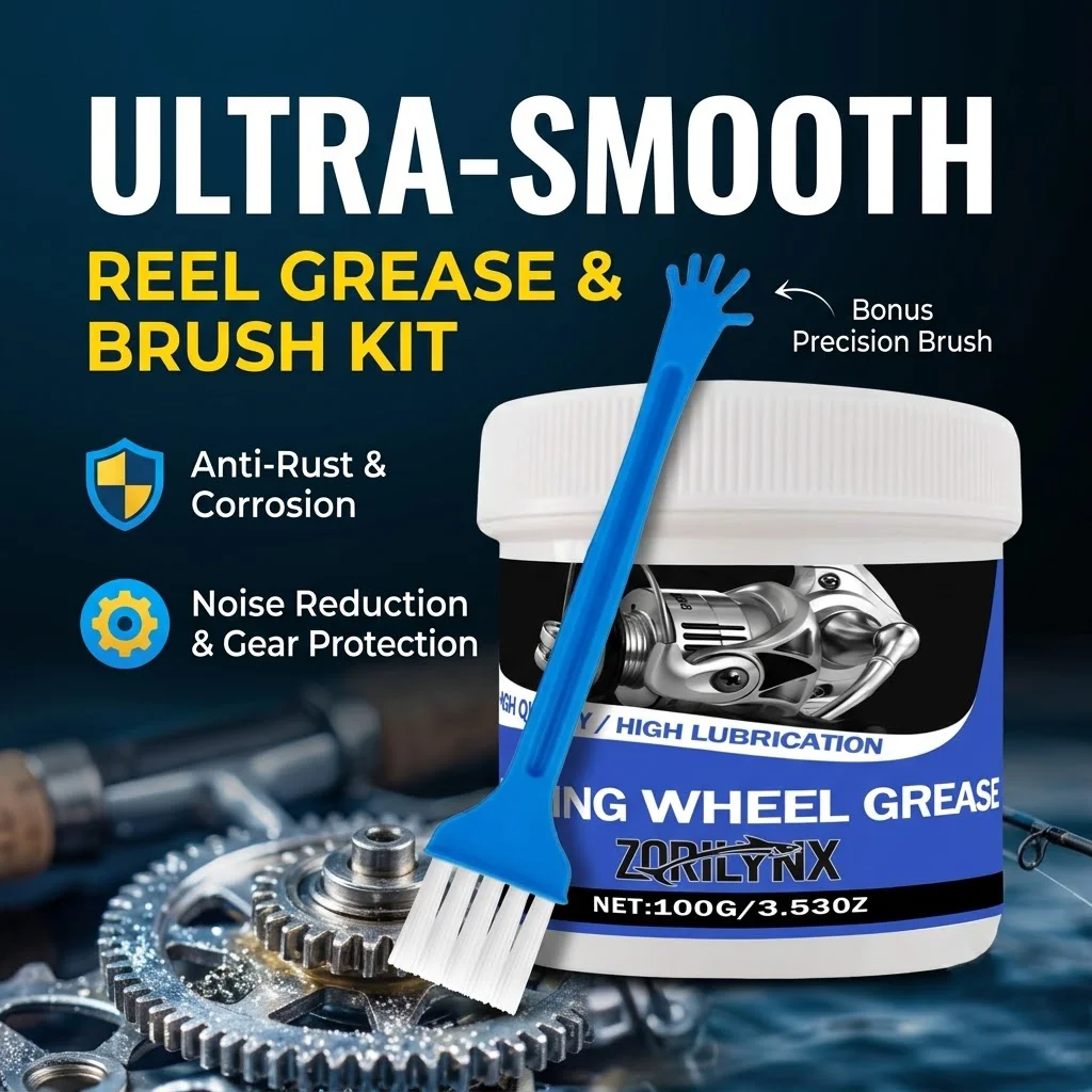 ZORILYNX 100g Fishing Reel Grease Waterproof Anti-Rust Lubricant Oil for Spinning Baitcasting Reels Gear Bearing Maintenance