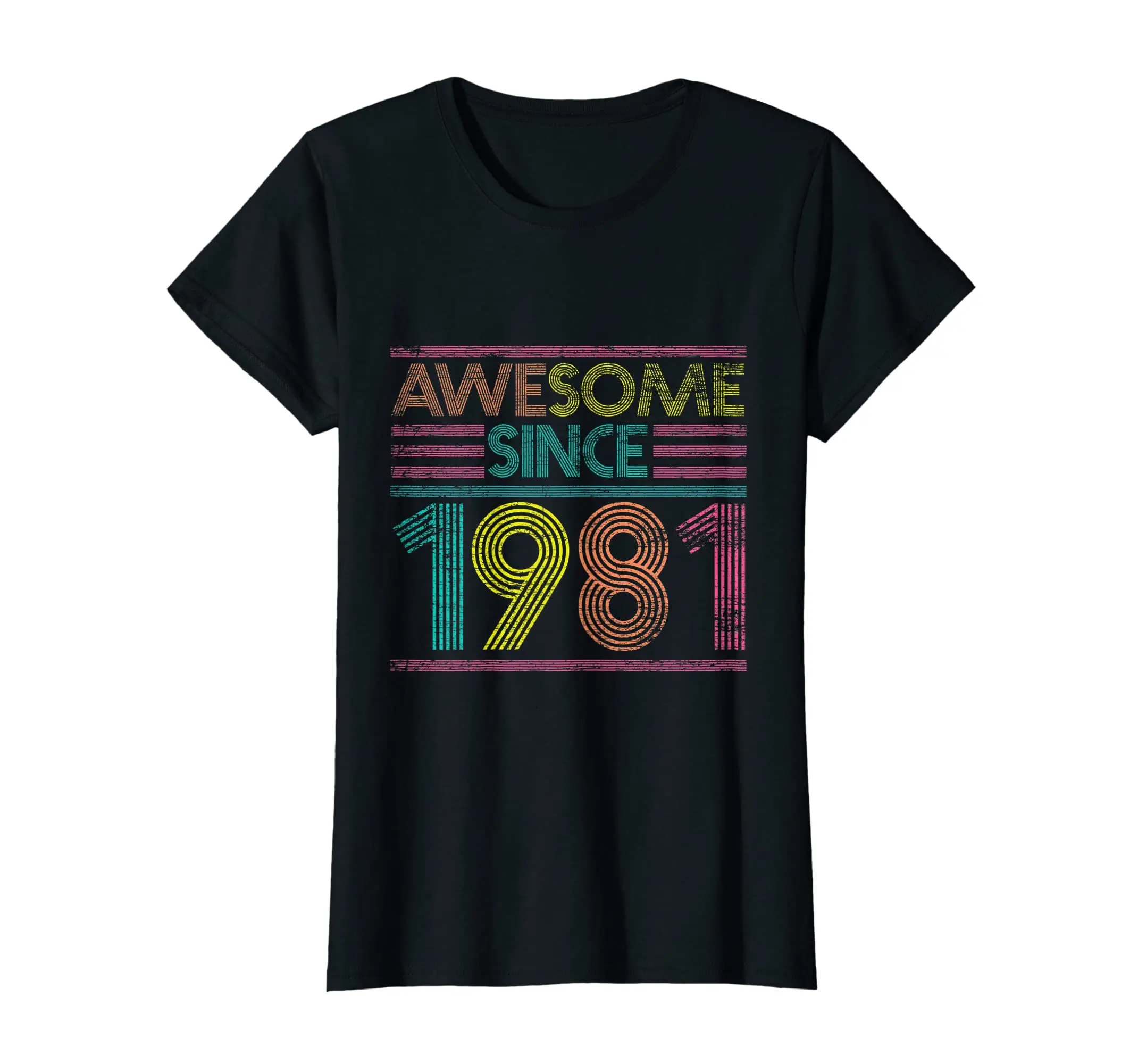 100% Cotton Women Lady Girl Awesome Since 1981 42nd Birthday Gifts 42 Years Old T-Shirt