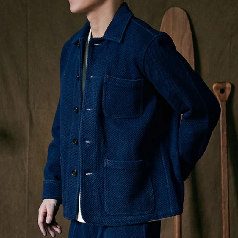 

Blue Dyed Retro High Quality Amekaji Style Men's Jacket