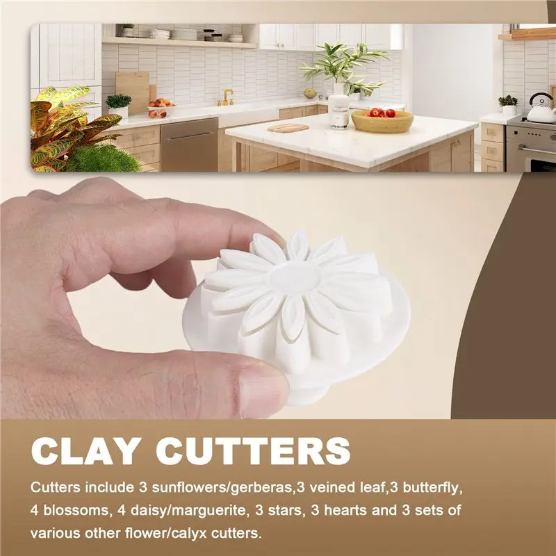 33 Piece Fondant Cake Cookie Plunger Cutter Sugar Craft Flower Leaf Butterfly Heart Shape Decorating Mold DIY Tools Limited Time