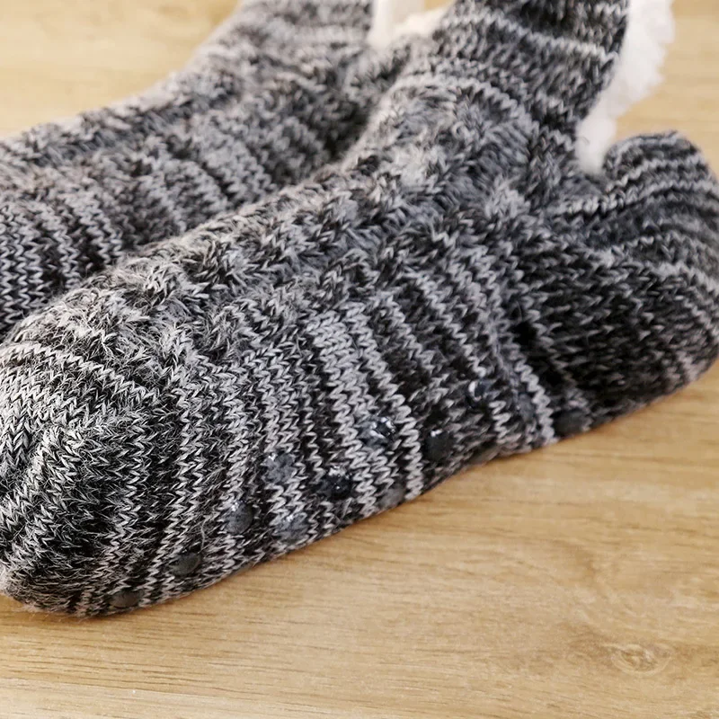 Winter Snow Socks Women Thicken Warm Home Bedroom Socks Slippers woman Non-Slip Foot Warmer Knitted Sock Chaussettes Pour Femmes