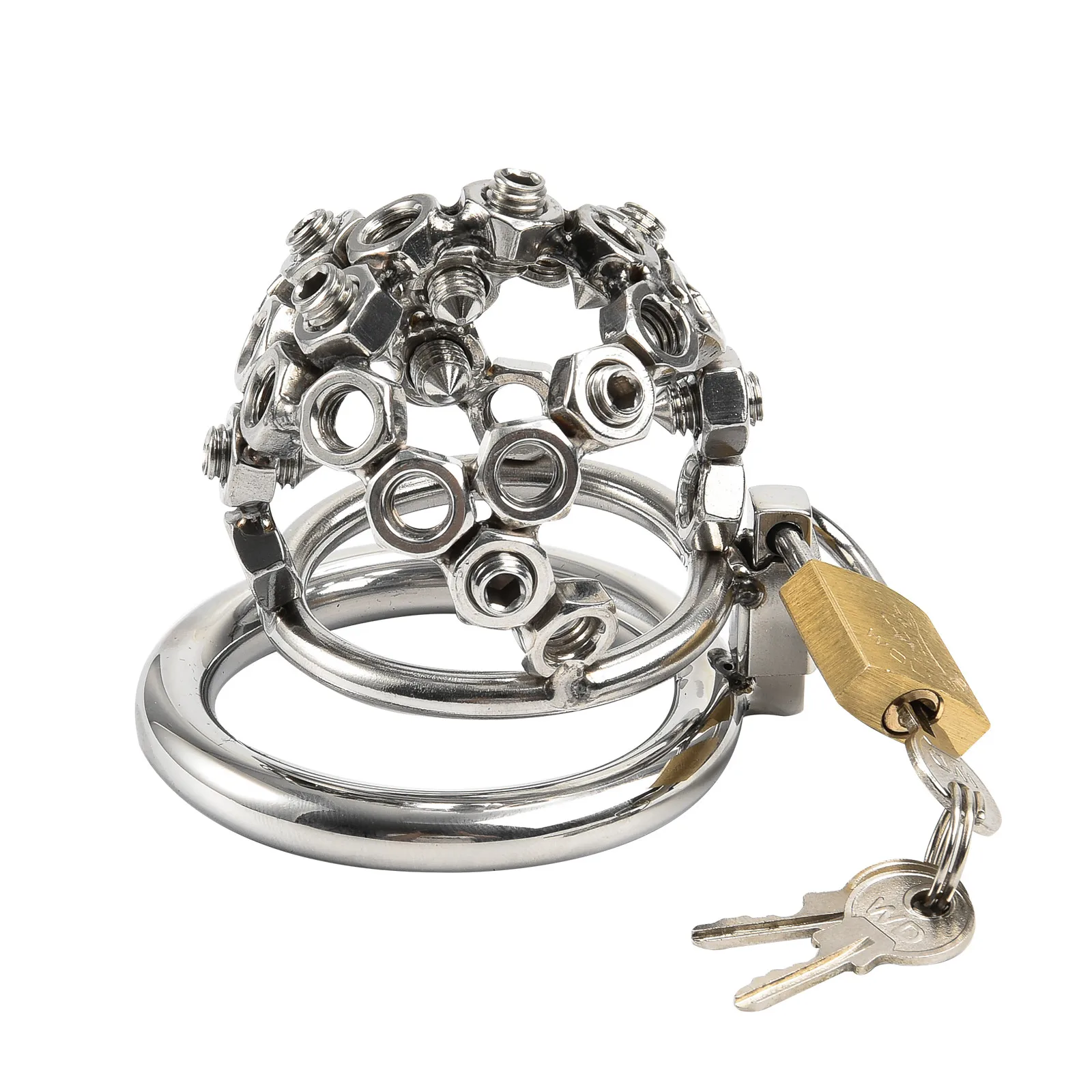 Electric Shock Stainless Steel Penis Lock Chastity Cage Small Male Metal Penis Cage Bondage Belt Ring Slave Electro Butt Plug