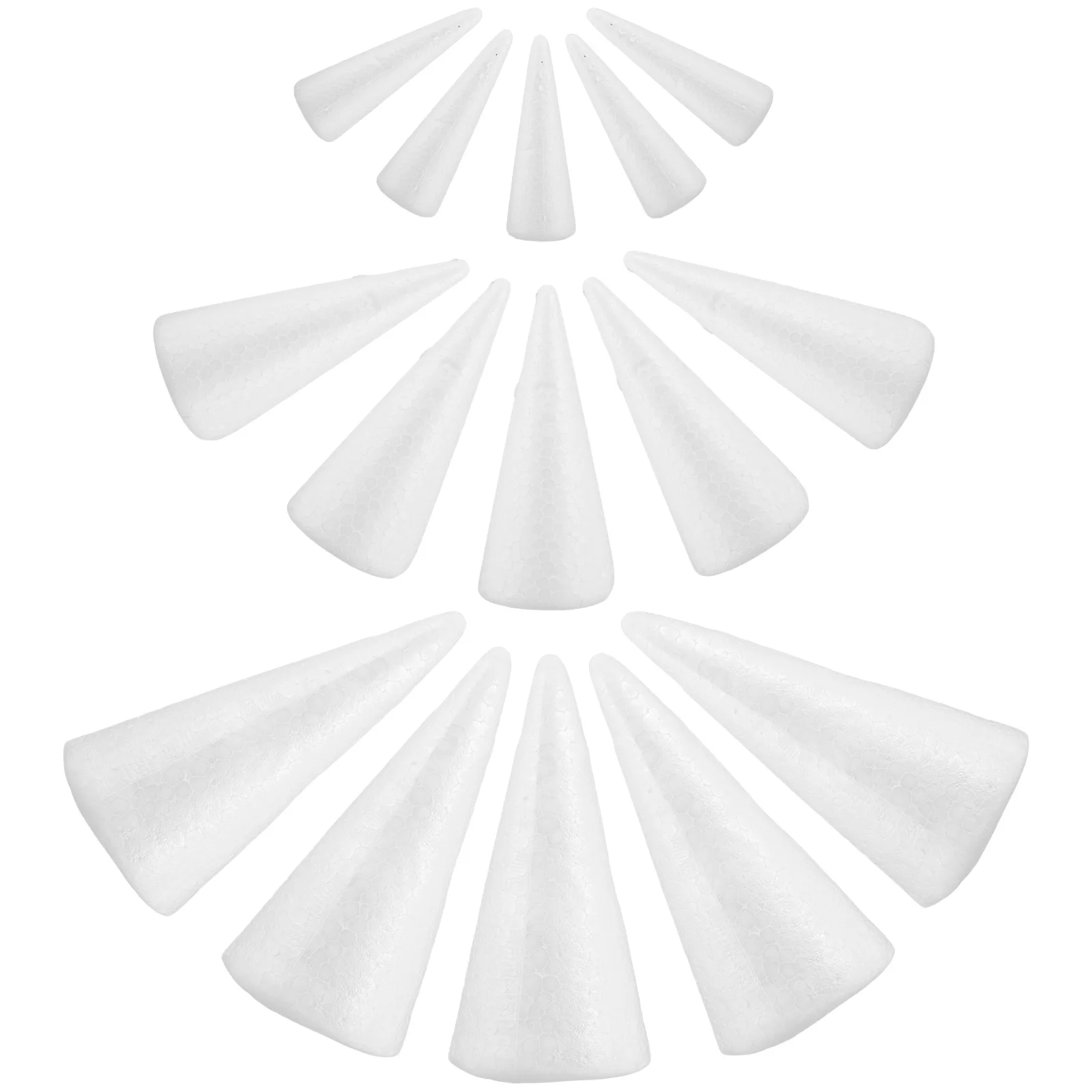 

15Pcs White Foam Craft Cones for Christmas Tree DIY Children Craft Smooth Surface for Painting Handmade Ornaments