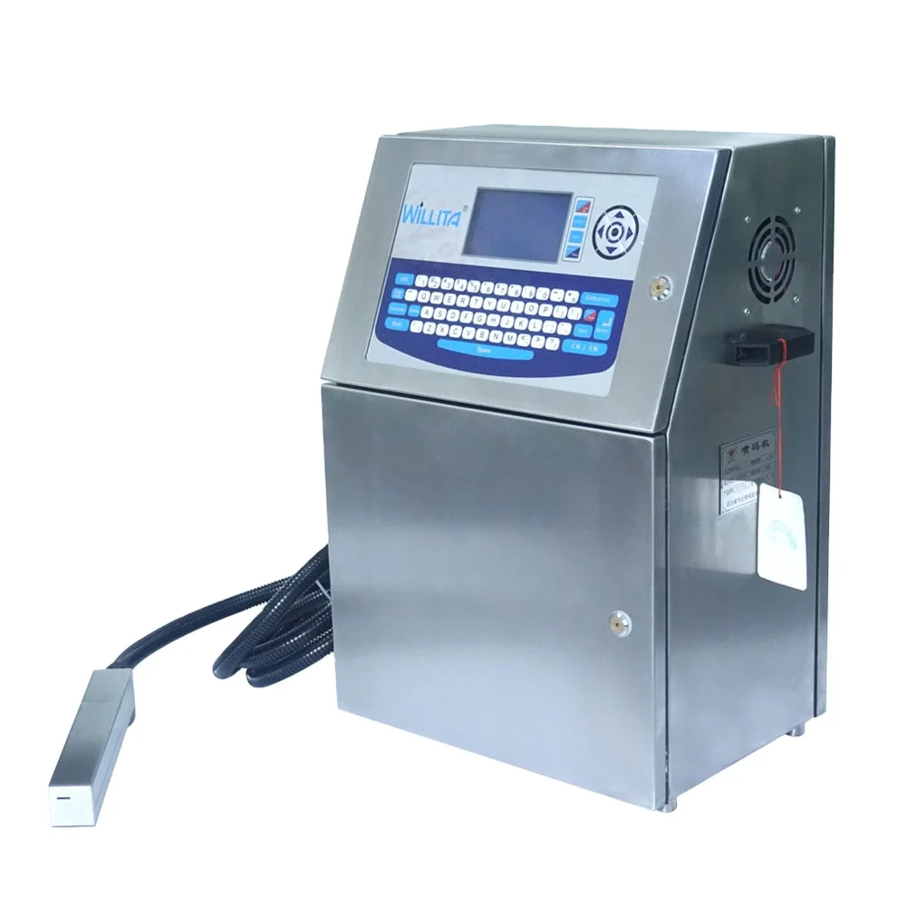 Industrial CIJ Continuous Inkjet Printer Card Printer UV Ink High-Speed Date Printing Barcode Batch Coding Machine for Food
