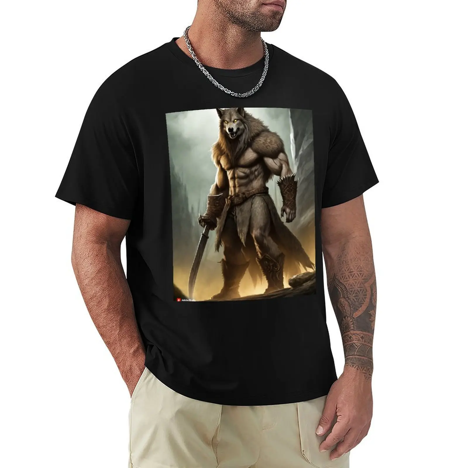 

Werewolf Warrior T-Shirt Man t-shirt Funny t-shirt oversized graphic tee quick-drying plus size men clothing