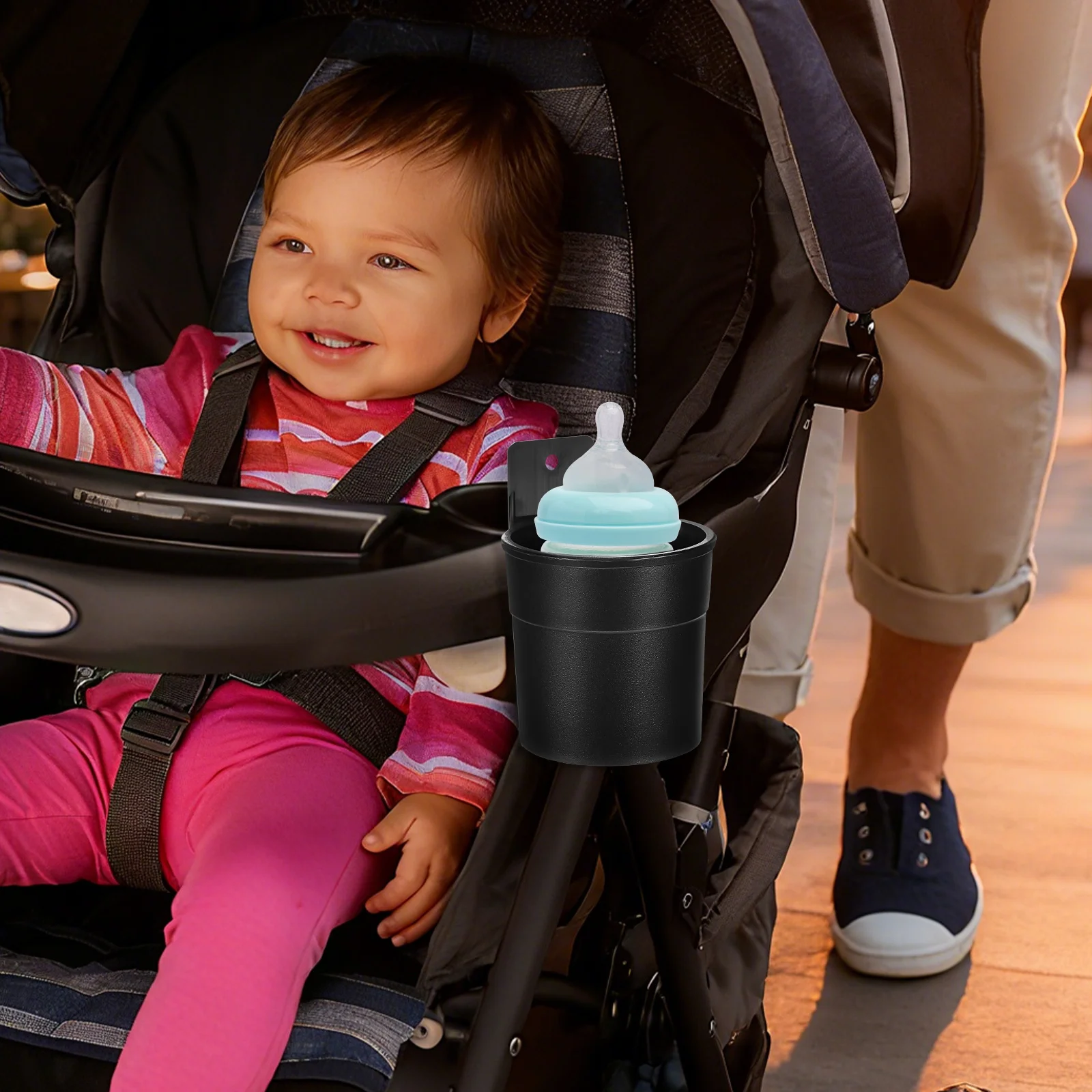 

Compact Cup Holder for Chair Detachable Drink Rack Universal Fit for Bottles Coffee Cups Stroller Tricycle Outdoor Use