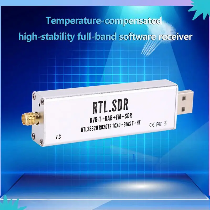 ABZW 2X untuk RTL-SDR BLOG RTL SDR Penerima V3 RTL2832U 0.1Mhz-1.7Ghz TCXO SMA Penerima Radio Yang Ditentukan Perangkat Lunak dengan Antena