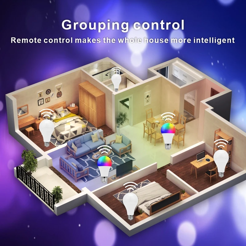 16 لون E27 RGB LED ضوء لمبة مع جهاز التحكم عن بعد لغرفة غرادن حفلة الذكية لمبة مصباح باهتة أحمر أخضر أزرق أبيض ضوء لمبة #1
