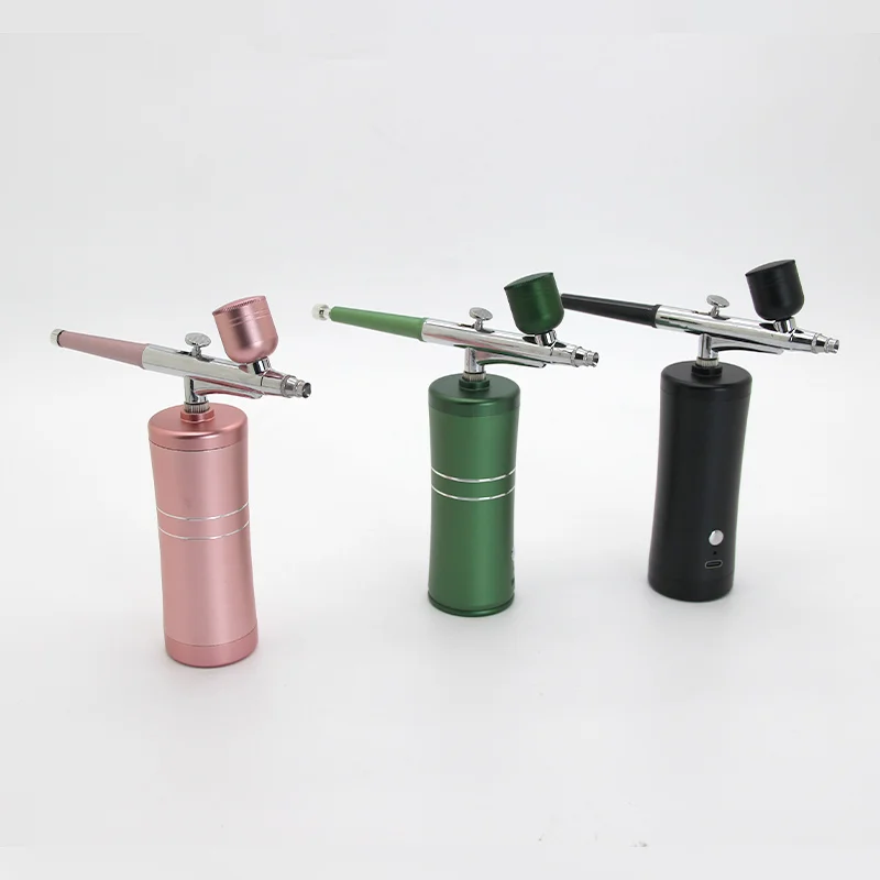 Rechargeable Airbrush Compressor Kit Nail Art Tattoo Cake Makeup Water Oxygen Deep Hydrating Oxygen Injector Air Brush Kit Nails