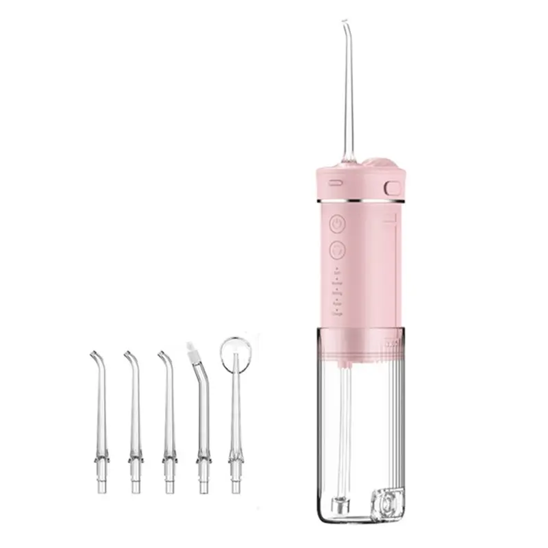 

【SELL FAST 】 Flosser Mini Portable Water For Teeth Cleaning Travel Oral Irrigation Device With Telescopic Water Tank, 4 Mo